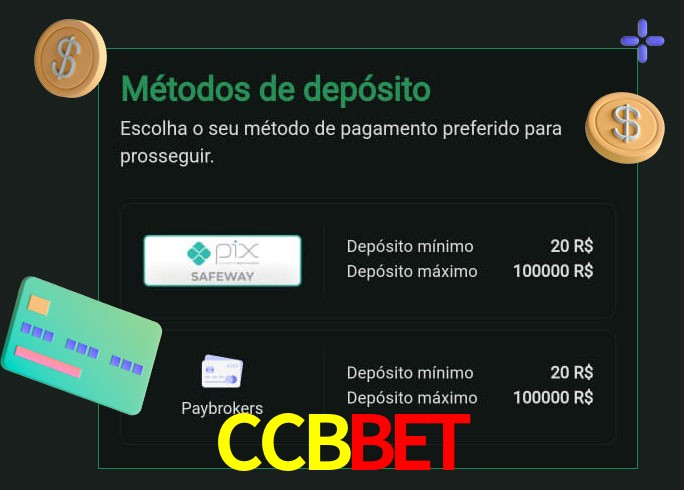 O cassino CCBBet oferece uma grande variedade de métodos de pagamento